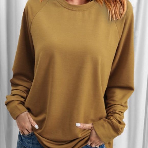 Brown Crewneck Pullover Sweatshirt - Picture 7 of 8